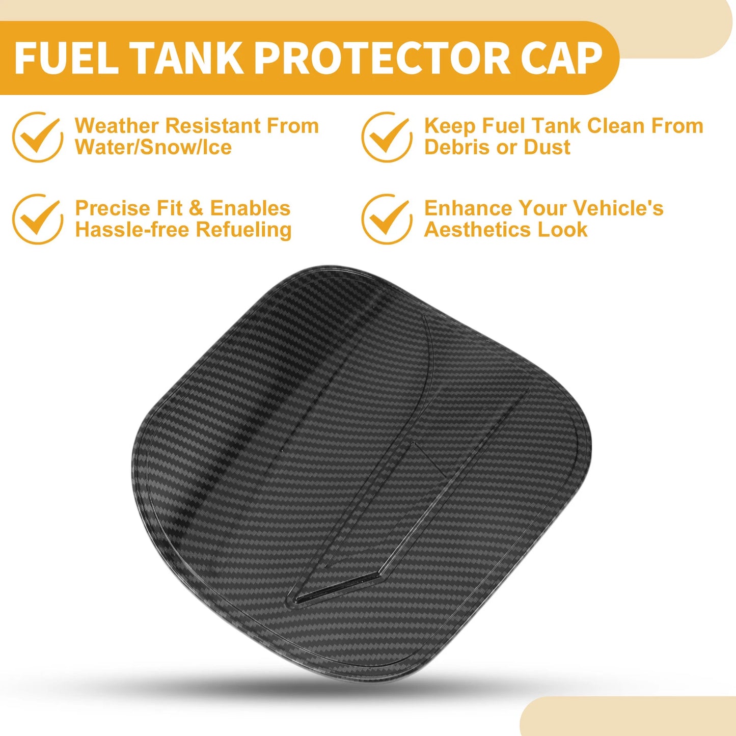 Fuel Tank Door Cap for Toyota CHR 2018-2025 Carbon Fiber Black