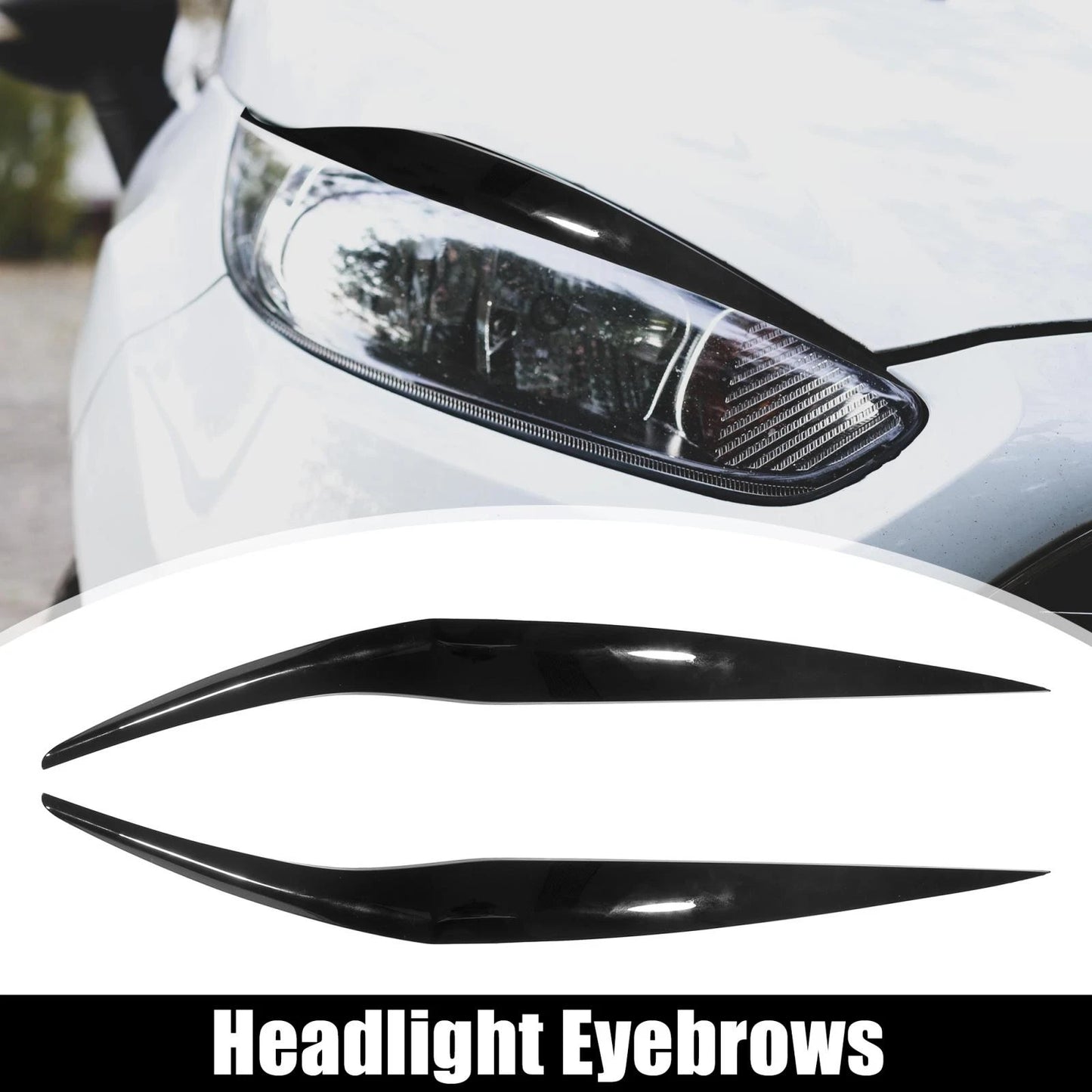 Headlight Eye Lid Cover Stickers  Black for Ford Fiesta (2013-2016)