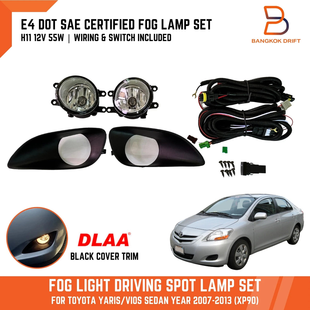 Fog Lamp for Toyota Yaris Vios Sedan (2007-2013)