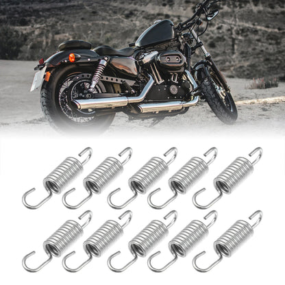 10 x 6cm Silver Tone Motorcycle Brake Pedal Return Springs for Suzuki
