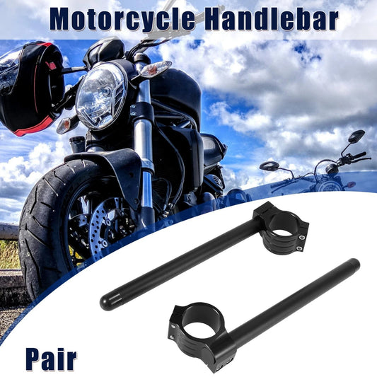 1 Pair 46mm Handlebar Clip Ons for Motorcycle Black