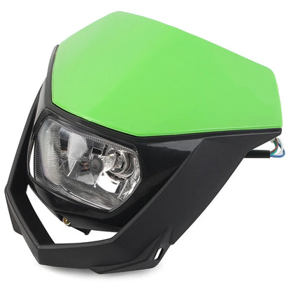Universal Headlight Lamp for Supermoto & Dirt Bike - Green