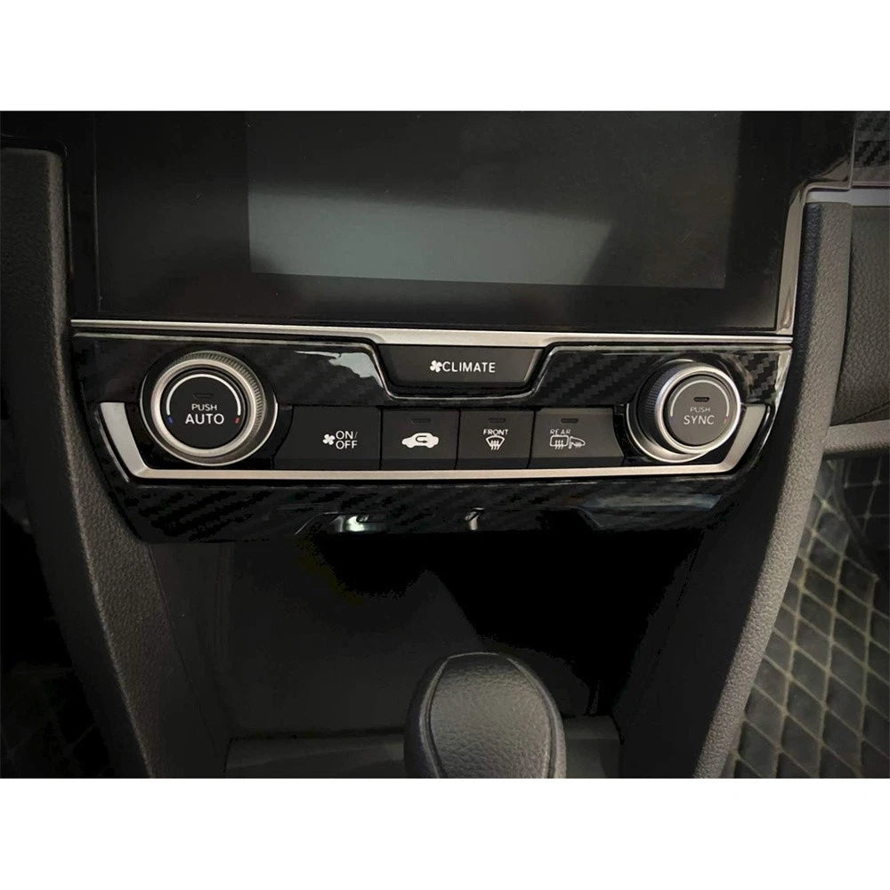 Carbon Fiber Center Console A/C Switch Cover Trim for Honda Civic (2016-2021)