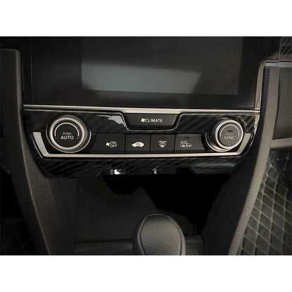 Carbon Fiber Center Console A/C Switch Cover Trim for Honda Civic (2016-2021)