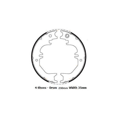 Hand Park Brake Shoes Set for Landcruiser FZJ105 HZJ105R 105 Series