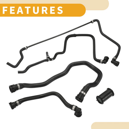 Radiator Hose for BMW 550i 2006-2010 (2 x Rubber Black)