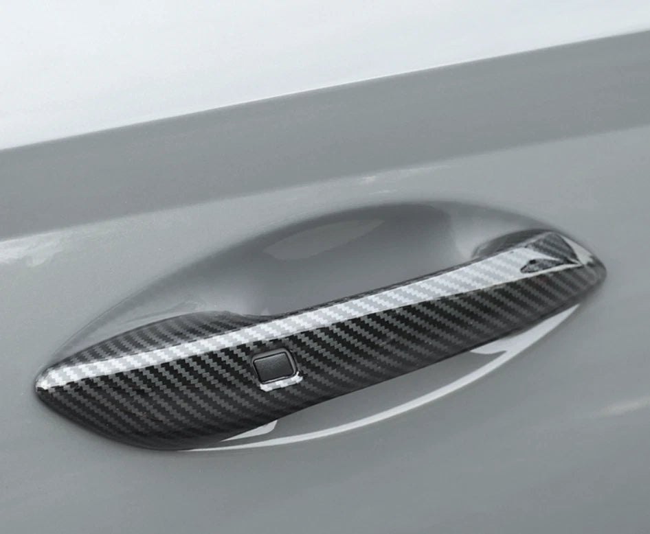 Carbon Fiber Smartkey Door Handle Lid Cover Trim for Hyundai Sonata (2020-2023)