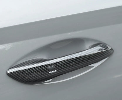 Carbon Fiber Smartkey Door Handle Lid Cover Trim for Hyundai Sonata (2020-2023)