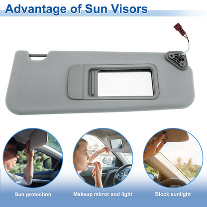 Right Side Sun Visor for BMW 3 Series E90 Sedan (2007-2013) Gray