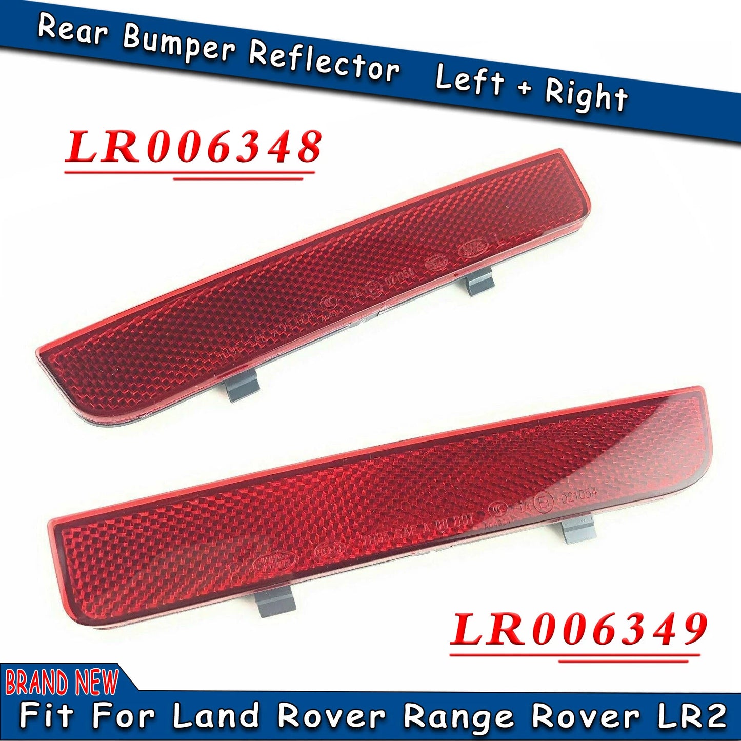 2 x Rear Bumper Reflectors for Land Rover Range Rover LR2 (2006-2012)
