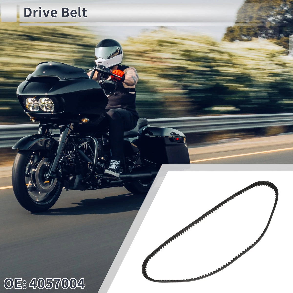 Drive Belt 136T V-Belt for Harley-Davidson 883 XL (2004–2006)