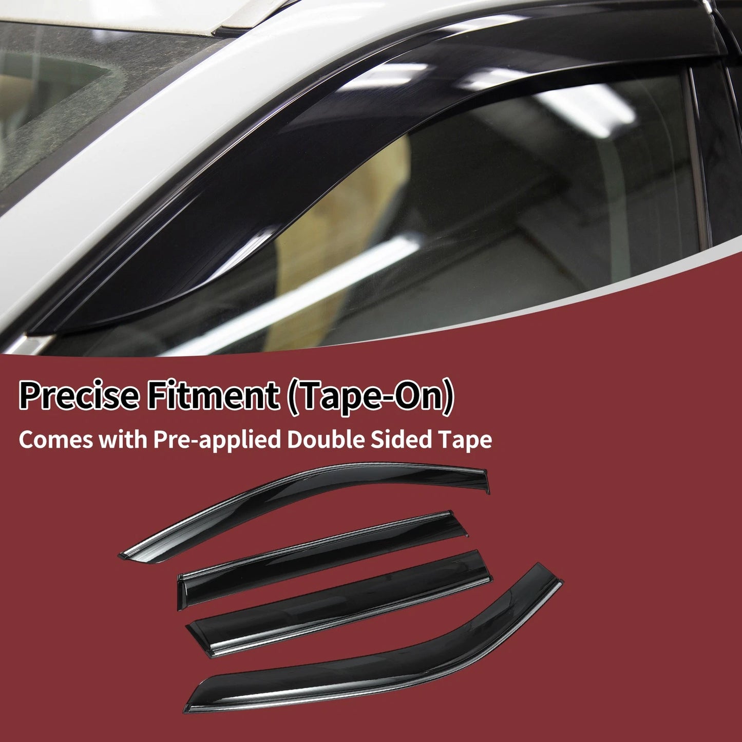 Window Deflectors for Honda CR-V 2023-2024 Side Window Vent Visors Black 1 Set