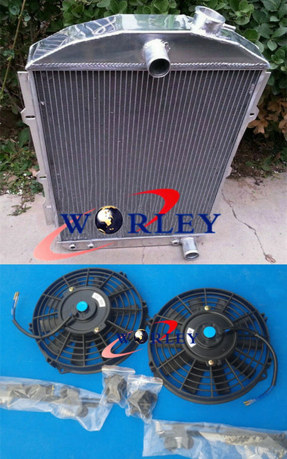 5 Row Aluminum Radiator + Fan for Chevy 350 V8 Hot/Street Rod (1938)