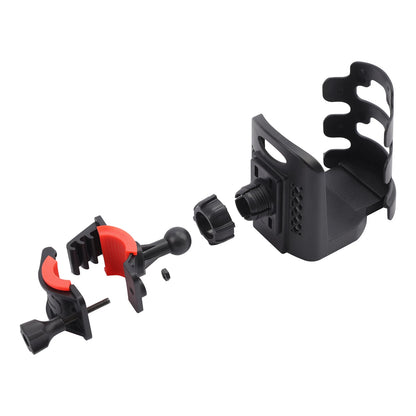 Adjustable Motorcycle Handlebar Drink Cup Holder Mount for ATV Bike Black