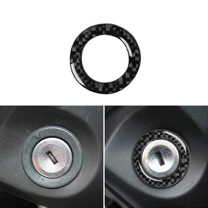 Carbon Fiber Engine Start Hole Ring Trim Fit For Mustang 2009- 2013