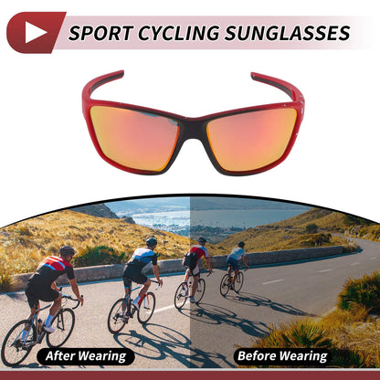 Motorcycle Riding Goggles Red Lens Red Black Frame Tri-Acetyl Cellulos UV400
