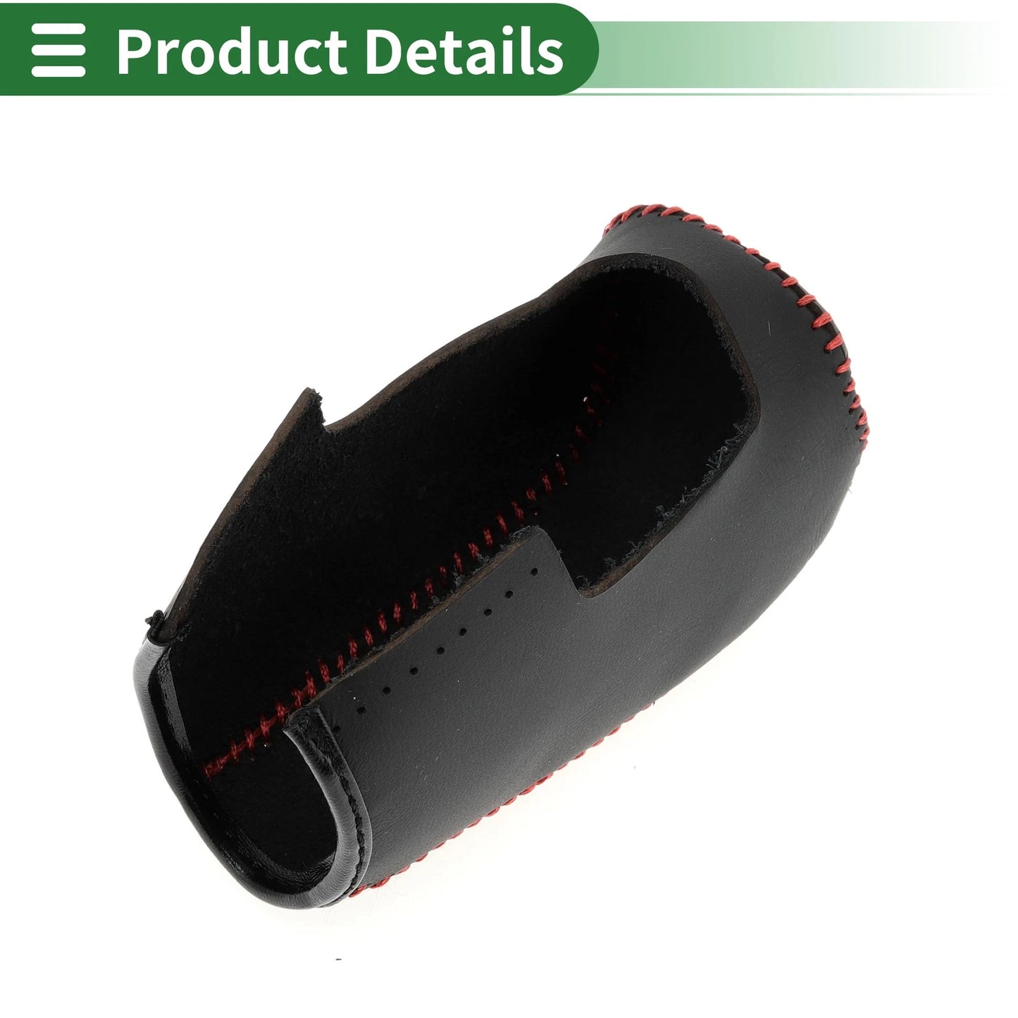 Car Gear Shift Knob Cover 1 Pc for Volvo S80 (2007-2012) Black Red Faux Leather