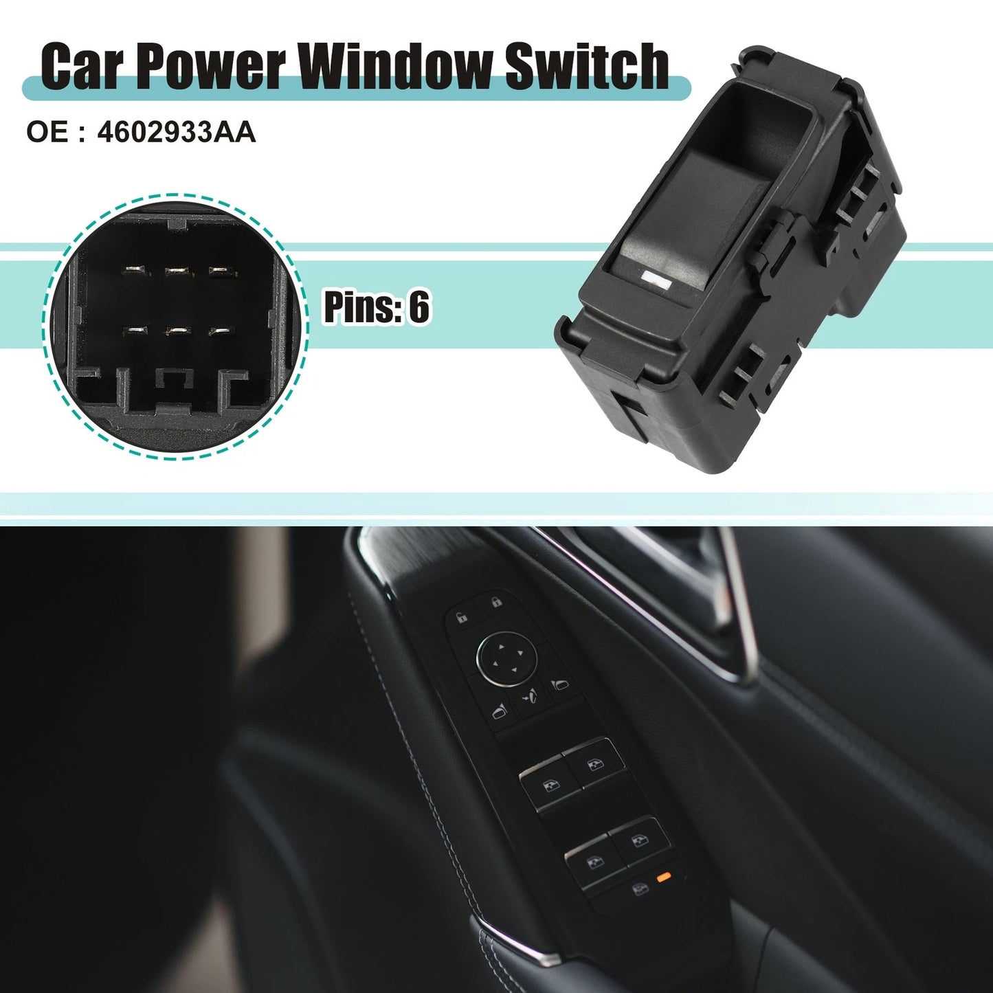 Rear Left Master Power Window Switch for Jeep Patriot (2011-2017) Black