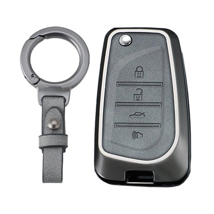 Key Cover Case with Key Fob for Toyota RAV4, Camry, C-HR, Hilux (2016-2023)
