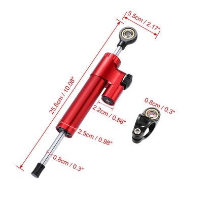 Steering Damper / Universal / Red Adjustable Linear Stabilizer for Scooter