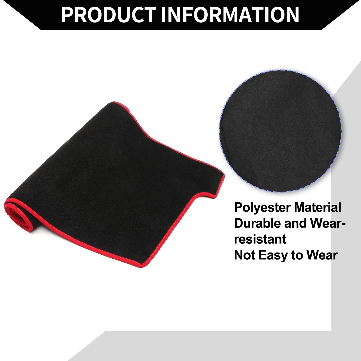 Dashboard Cover Mat for Mazda CX-5 2016-2024 Protector Black Red 1 Set