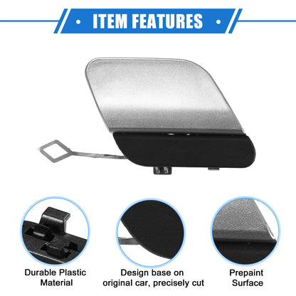 Car Rear Bumper Tow Hook Cap for Mercedes-Benz E450 (2019-2020) Silver Tone