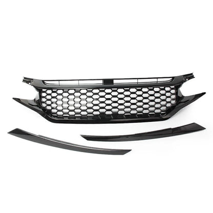 Black Mesh Honeycomb Front Upper Grille for Honda Civic (2016-2018)