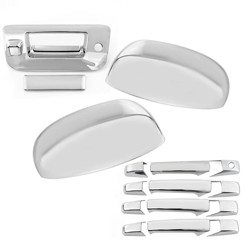 Top Mirror + 4 Door Handles + Tailgate Cover for 07-13 Chevy Silverado