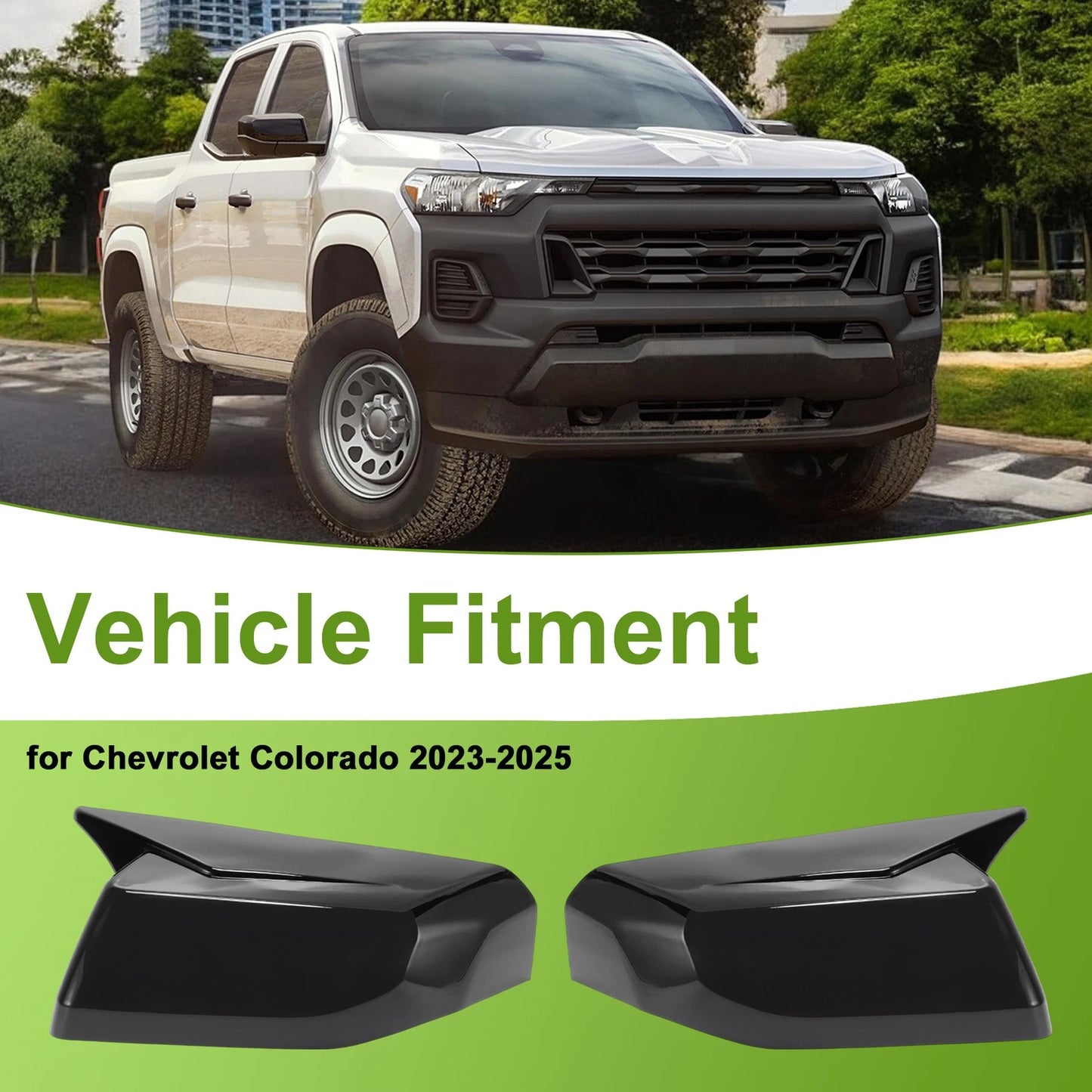 1 Pair Mirror Cover Cap Gloss Black for Chevrolet Colorado (2023 - 2025)
