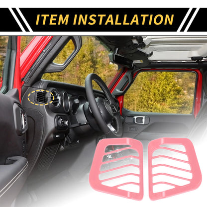 Dashboard Side Air Vent AC Outlet Cover Trim for Jeep Wrangler JL (18-24)
