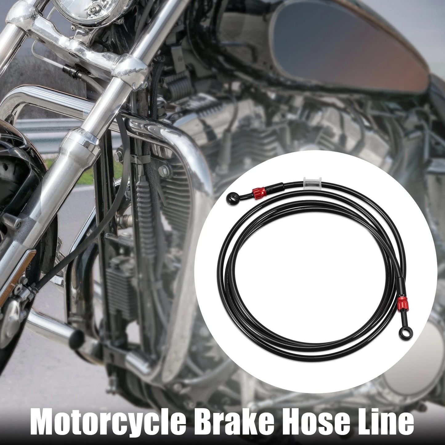 Brake Hose 90 Degree 220cm Motorcycle Braided Line Clutch Tube for Make Model