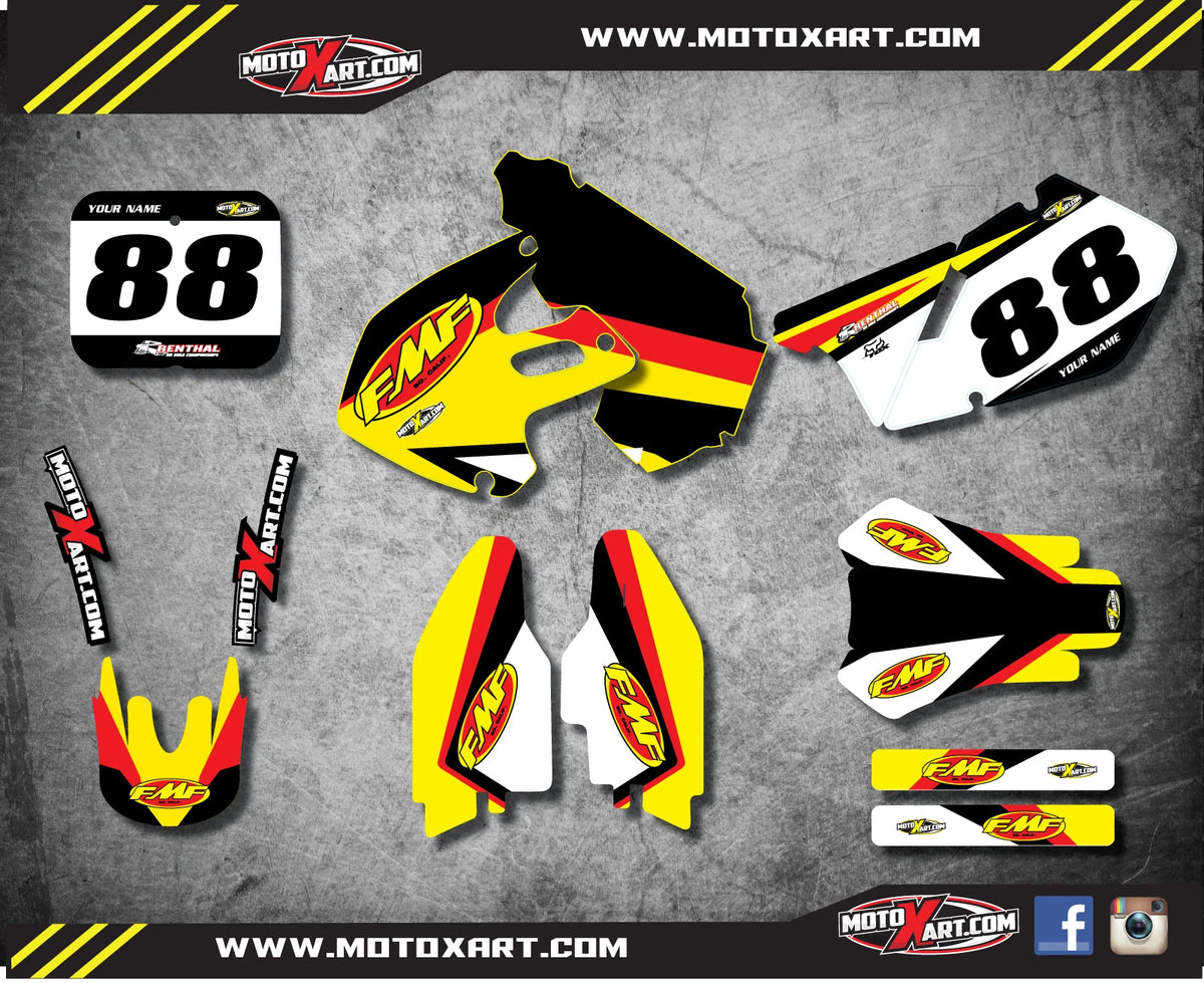 Custom Graphic Kit Thermal Style for Suzuki RM 250 (1999-2000) Stickers Decals