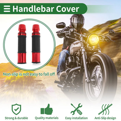 7/8" 22mm Hand Grips Cover for Motorcycle Handlebar Grips Aluminum Alloy Red