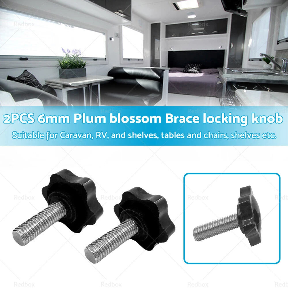 6mm Plum Blossom Awning Brace Locking Knob for Caravan RV