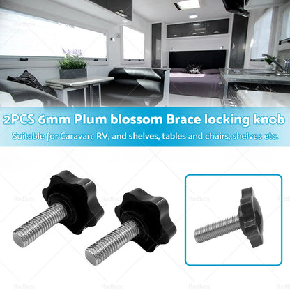 6mm Plum Blossom Awning Brace Locking Knob for Caravan RV