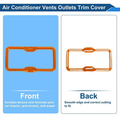 Air Condition Outlet Vent Trim Cover Frame 4 x Orange for Ford Bronco (2021-2024)