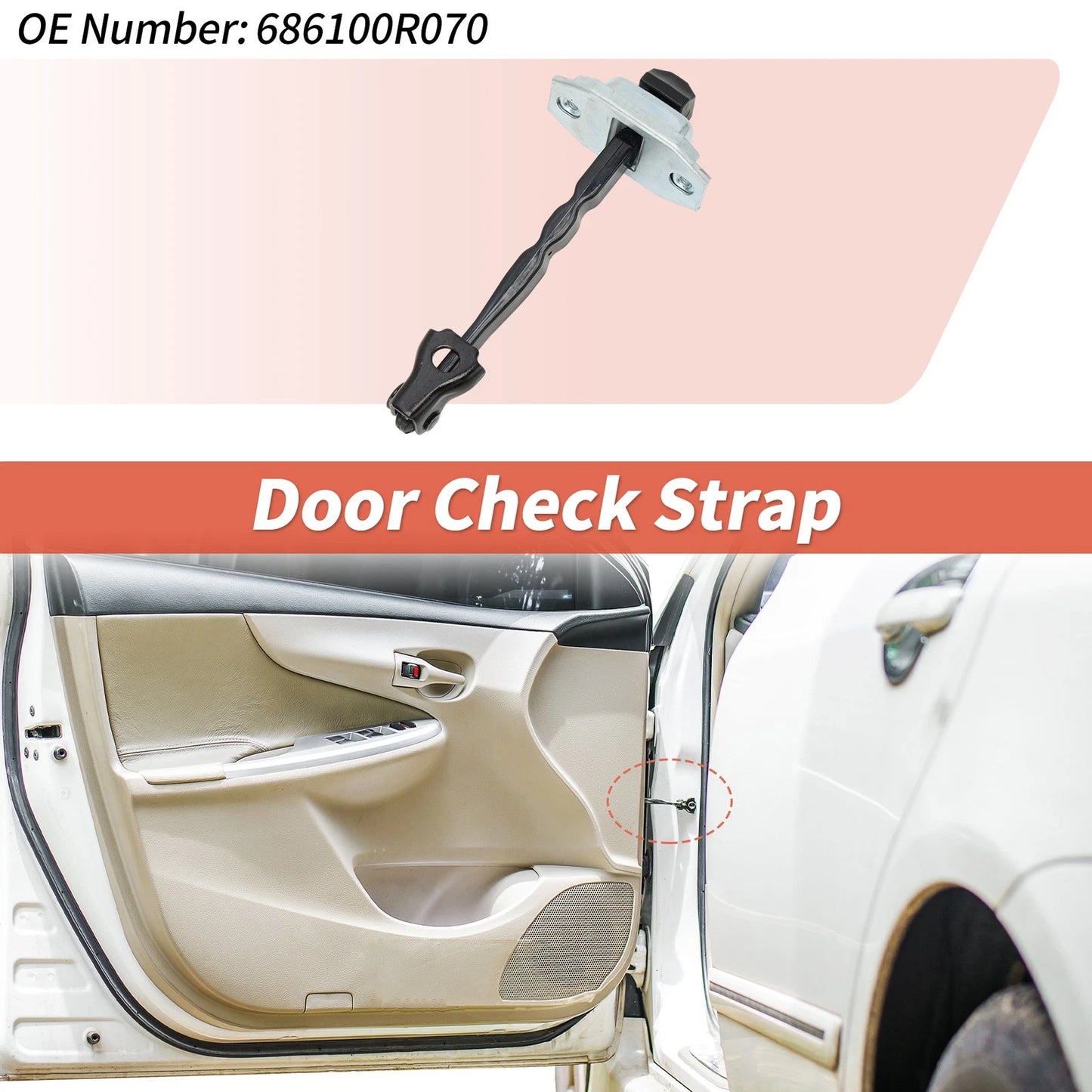 Door Check Strap Front Left/Front Right for Toyota RAV4 (2020–2022)