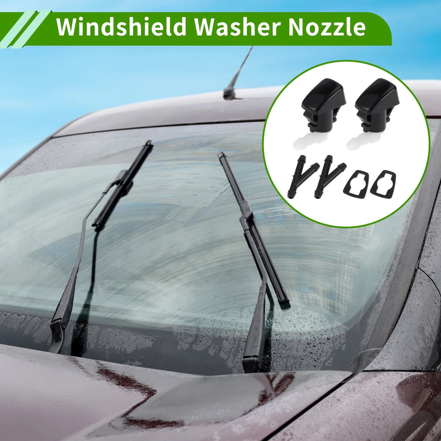 2Pcs Y Hose Connector Windshield Washer Nozzle for Chevrolet (2013-2017)