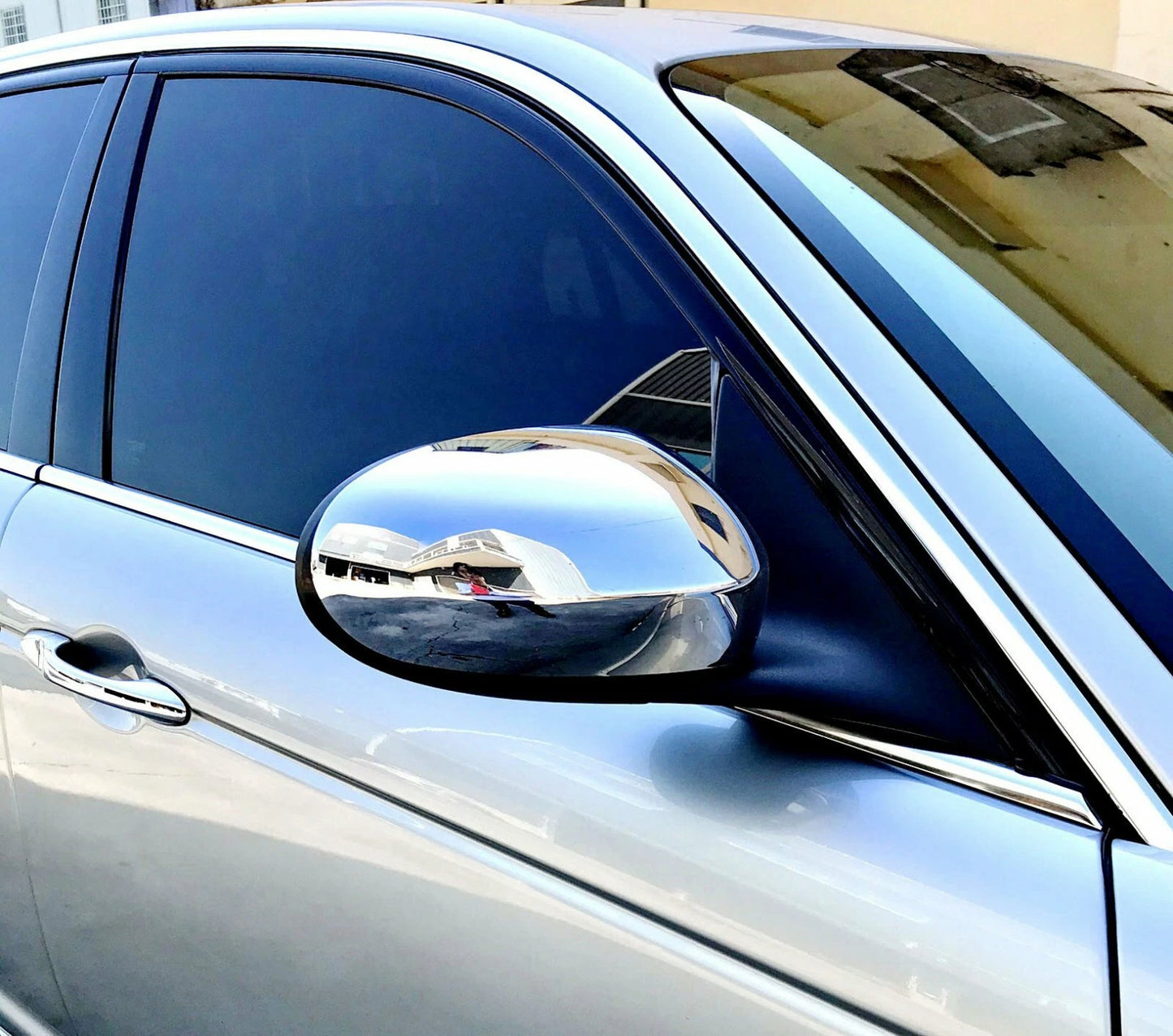 Chrome Side Door Mirror Covers for Jaguar XJ X350 (2003-2007)