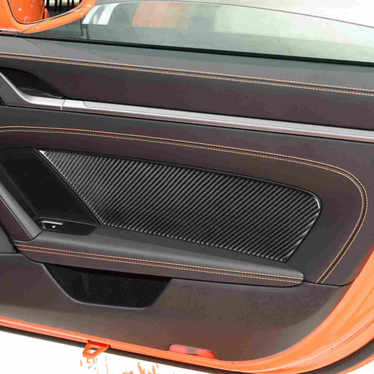 Soft Carbon Fiber Interior Door Panel Trim Kit for Porsche 911 992 2019-2023