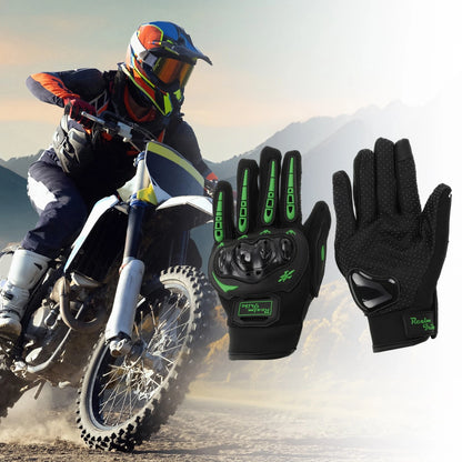 M Motorcycle Glove Breathable Full Finger Nylon Outdoor Gloves Green for M