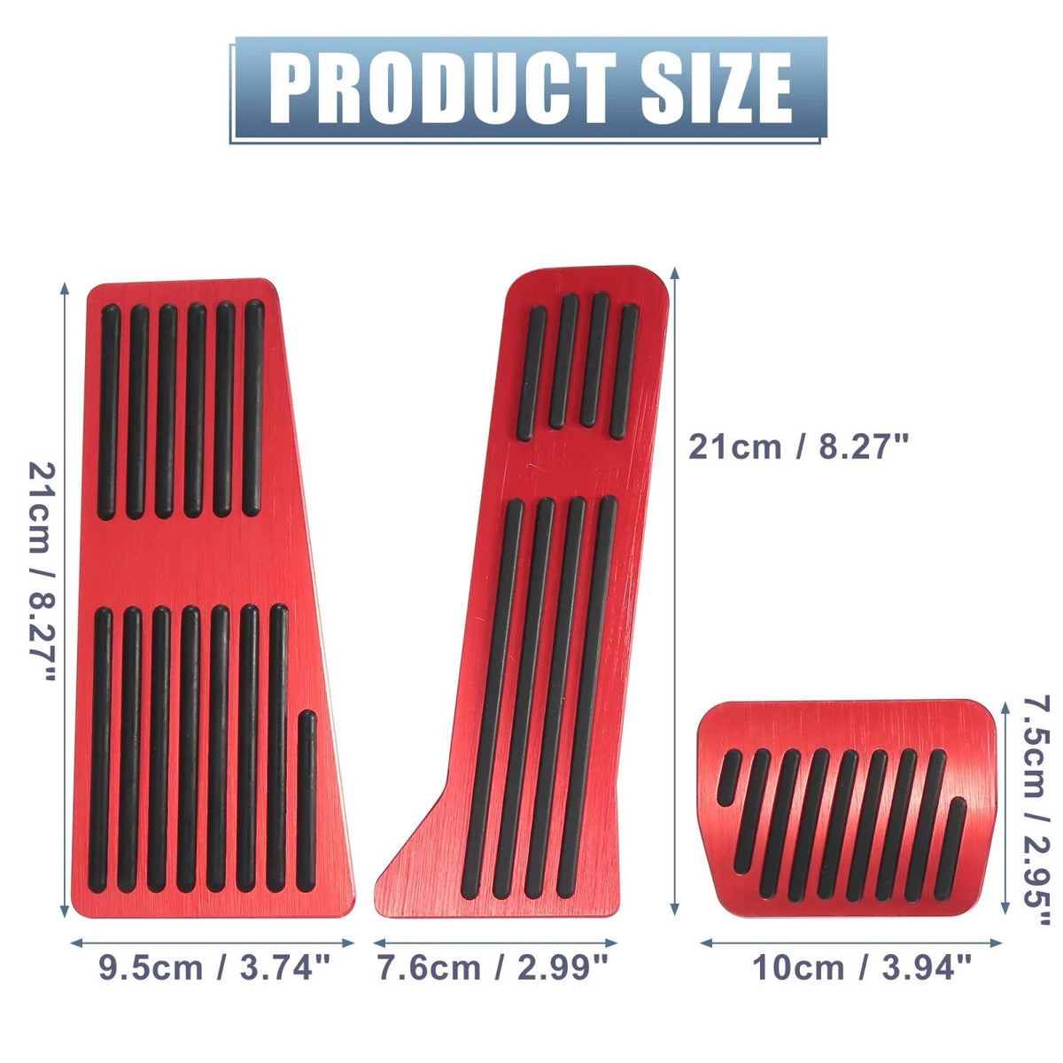 3 Pcs Red Brake Gas Accelerator Rest Pedal Kit for Mazda 2 3 6 (2003-2023)