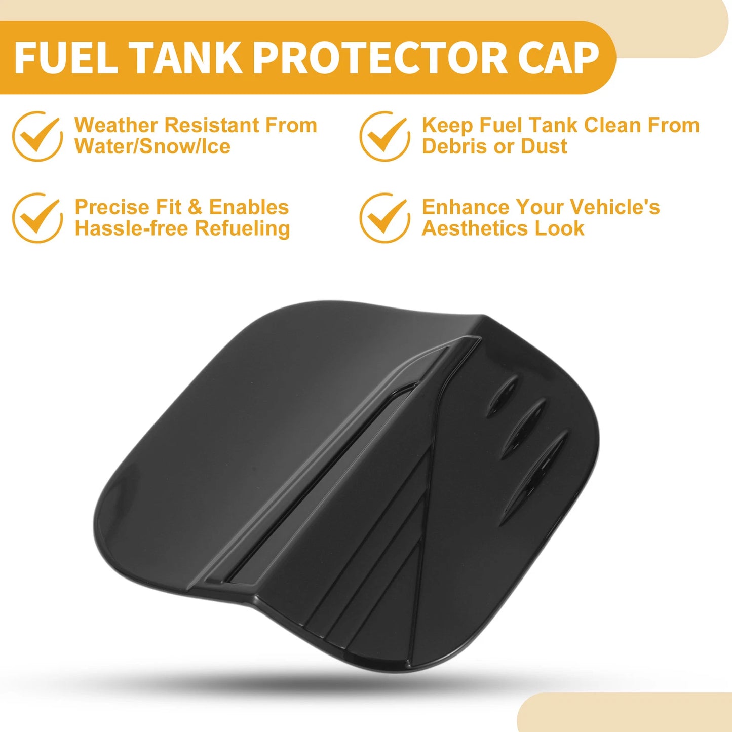 Fuel Tank Door Cap for Honda Civic (2022-2025) Glossy Black Filler Flap Cover