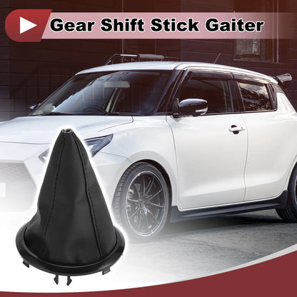 Car Gear Shift Stick Gaiter for Suzuki Swift (2005-2010) Black Faux Leather