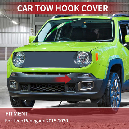 Front Tow Hook Cover for Jeep Renegade (2015-2020) Black 1 Pc