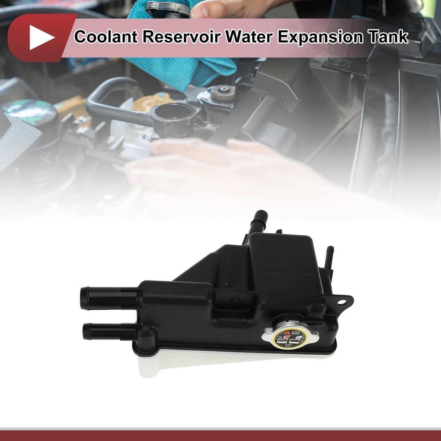 Coolant Expansion Overflow Tank w/ Cap for Ford F-250 F-350 F-450 Super Duty (2011-2023)