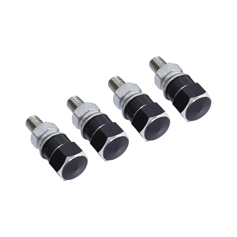 4 x Aluminum Black & Silver Hex License Plate Frame Bolts for Harley Yamaha