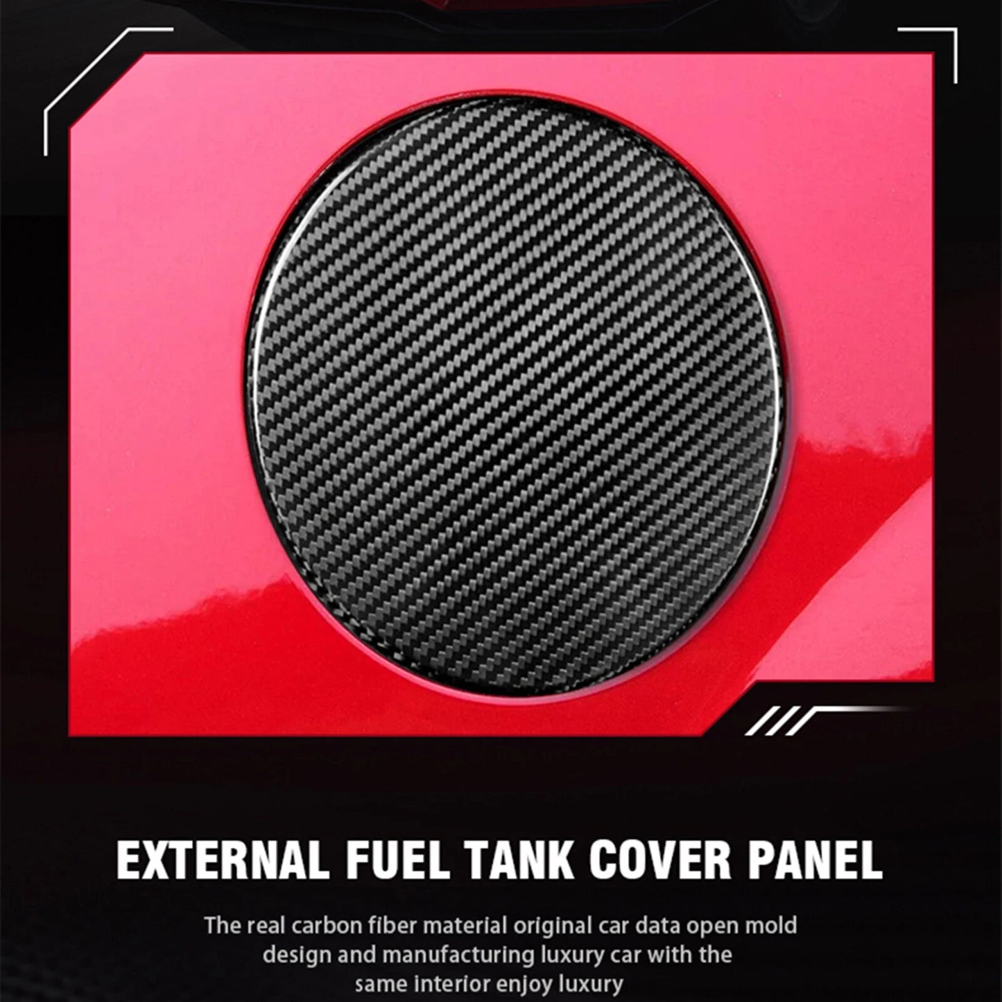 Dry Carbon Fiber Oil Fuel Tank Cap Cover for Chevrolet Camaro (2016-2020)