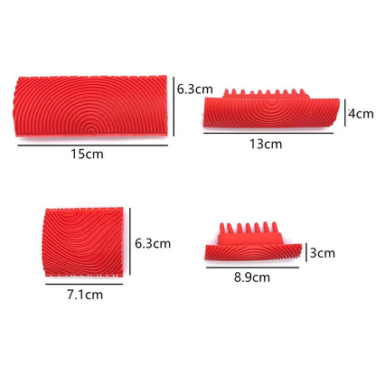 4pcs Wood Grain Tool Kit for Decorative Painting