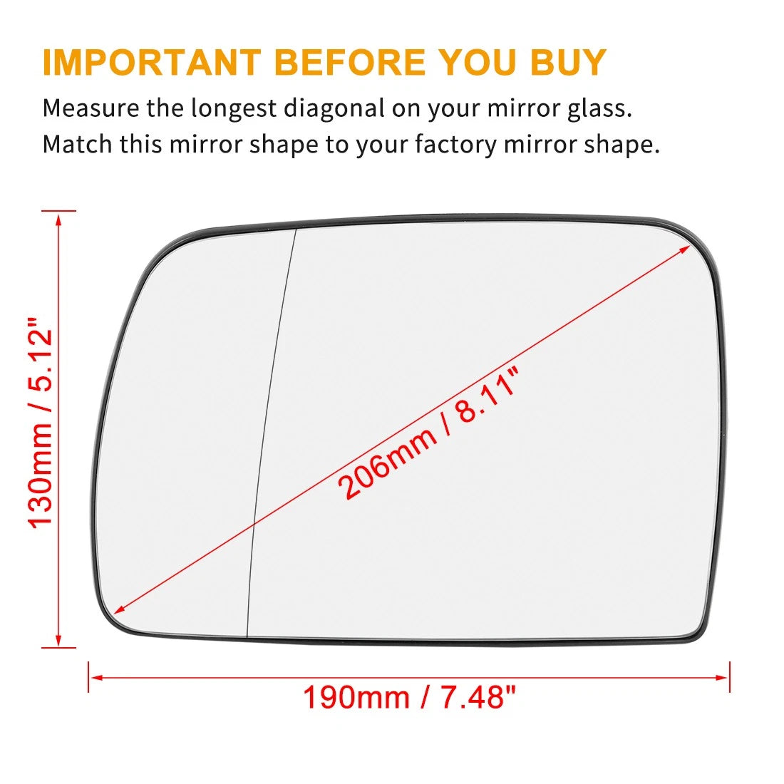 Heated Left Side Rearview Mirror Glass for BMW X5 (2000-2006)